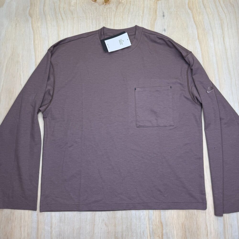 NEW Nike Tech Pack Long Sleeve Shirt Oversized Fit Plum Mens MD FB7819-291 - Picture 1 of 14